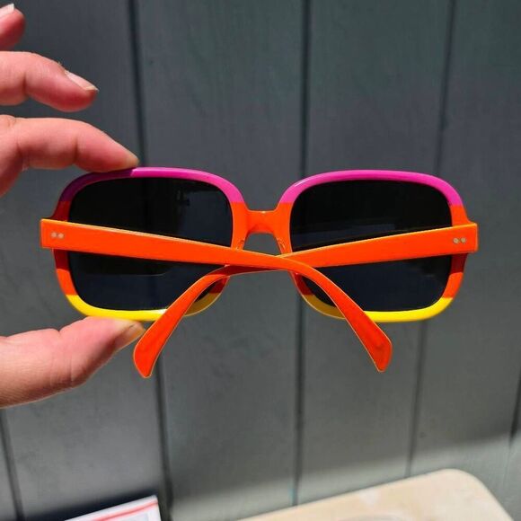 70s Ray-Ban B&L Chandra Rare Neon Tricolor Colorblock Round G-15 Sunglasses. - Picture 4 of 9